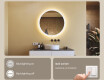 Round LED light bathroom mirror 80cm with Dual color, Touch Switch, Demister #4