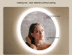 Round LED light bathroom mirror 80cm with Dual color, Touch Switch, Demister #5