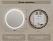Round LED light bathroom mirror 80cm with Dual color, Touch Switch, Demister #8