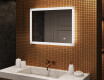 Rectangle bathroom mirror with LED lights 80x60cm with Dual color, Touch Switch, Demister