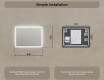 Rectangle bathroom mirror with LED lights 80x60cm with Dual color, Touch Switch, Demister #8