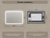 Lighted rectangular mirrors for the bathroom 100x70cm with Dual color, Touch Switch, Demister #8