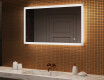 Rectangular backlit bathroom mirror 120x70cm with Dual color, Touch Switch, Demister