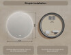 Round mirror with lighting 60 cm, dual color, touch switch, heating pad #7