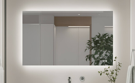 Rectangular bathroom mirror with LED lighting 80x60/60x80 cm, dual color, touch switch, heating pad
