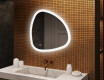 Irregular‑shaped mirror with lighting, 84×84 cm, dual color, touch switch, heating mat