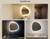 Irregular‑shaped mirror with lighting, 84×84 cm, dual color, touch switch, heating mat #2