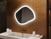 Bathroom mirror with lighting, 84×74 cm, dual color, touch switch, heating mat