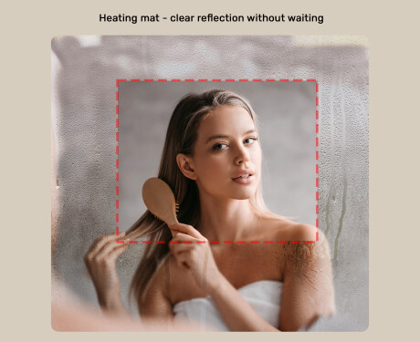 Irregular‑shaped mirror with lighting, 114×84 cm, dual color, touch switch, heating mat #5