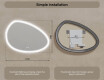 Irregular‑shaped mirror with lighting, 114×84 cm, dual color, touch switch, heating mat #8