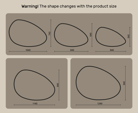 Irregular‑shaped mirror with lighting, 114×84 cm, dual color, touch switch, heating mat #10