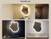 Irregular‑shaped mirror with lighting, 74×94 cm, dual color, touch switch, heating mat #2