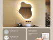 Irregular‑shaped mirror with lighting, 74×94 cm, dual color, touch switch, heating mat #4