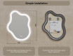 Irregular‑shaped mirror with lighting, 74×94 cm, dual color, touch switch, heating mat #8