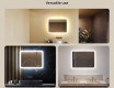 Rounded bathroom mirror with LED lighting, 80×60 cm, dual color, touch switch, heating mat #2