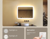 Rounded bathroom mirror with LED lighting, 80×60 cm, dual color, touch switch, heating mat #4