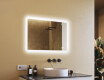 Rounded bathroom mirror with LED lighting, 100×70 cm, dual color, touch switch, heating mat