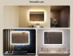 Rounded bathroom mirror with LED lighting, 100×70 cm, dual color, touch switch, heating mat #2
