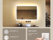 Rounded bathroom mirror with LED lighting, 100×70 cm, dual color, touch switch, heating mat #4