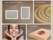 Rounded bathroom mirror with LED lighting, 100×70 cm, dual color, touch switch, heating mat #6
