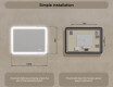 Rounded bathroom mirror with LED lighting, 100×70 cm, dual color, touch switch, heating mat #8