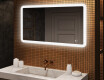 Rounded bathroom mirror with LED lighting, 120×70 cm, dual color, touch switch, heating mat