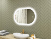 Illuminated bathroom mirror, 80×50 cm, dual color, touch switch, heating mat