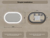 Illuminated bathroom mirror, 100×70 cm, dual color, touch switch, heating mat #8