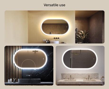 Illuminated bathroom mirror, 120×70 cm, dual color, touch switch, heating mat #2