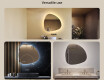 Irregular-shaped mirror with lighting, 84×84 cm, dual color, touch switch, heating mat #2