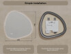 Irregular-shaped mirror with lighting, 84×84 cm, dual color, touch switch, heating mat #8