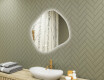 Bathroom mirror with lighting, 84×74 cm, dual color, touch switch, heating mat