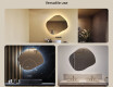Bathroom mirror with lighting, 84×74 cm, dual color, touch switch, heating mat #2