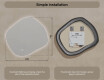 Bathroom mirror with lighting, 84×74 cm, dual color, touch switch, heating mat #8