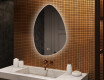 Irregular-shaped mirror with lighting, 64×94 cm, dual color, touch switch, heating mat