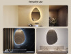 Irregular-shaped mirror with lighting, 64×94 cm, dual color, touch switch, heating mat #2