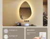 Irregular-shaped mirror with lighting, 64×94 cm, dual color, touch switch, heating mat #4