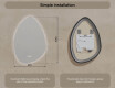 Irregular-shaped mirror with lighting, 64×94 cm, dual color, touch switch, heating mat #8
