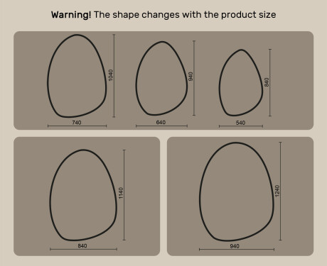 Irregular-shaped mirror with lighting, 64×94 cm, dual color, touch switch, heating mat #10