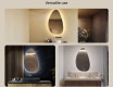 Irregular-shaped mirror with lighting, 64×104 cm, dual color, touch switch, heating mat #2