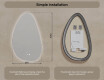 Irregular-shaped mirror with lighting, 64×104 cm, dual color, touch switch, heating mat #8