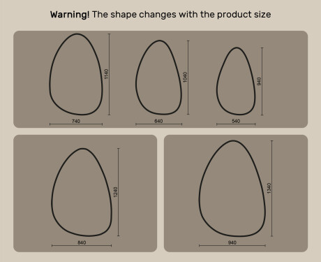 Irregular-shaped mirror with lighting, 64×104 cm, dual color, touch switch, heating mat #10