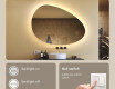 Irregular-shaped mirror with lighting, 114×84 cm, dual color, touch switch, heating mat #4