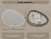 Irregular-shaped mirror with lighting, 114×84 cm, dual color, touch switch, heating mat #8