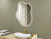 Irregular‑shaped mirror with lighting, 74×94 cm, dual color, touch switch, heating mat