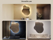 Irregular‑shaped mirror with lighting, 74×94 cm, dual color, touch switch, heating mat #2