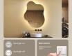 Irregular‑shaped mirror with lighting, 74×94 cm, dual color, touch switch, heating mat #4