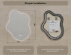 Irregular‑shaped mirror with lighting, 74×94 cm, dual color, touch switch, heating mat #8