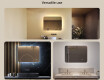 Rounded bathroom mirror with LED lighting, 80×60 cm, dual color, touch switch, heating mat #2