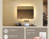 Rounded bathroom mirror with LED lighting, 80×60 cm, dual color, touch switch, heating mat #4
